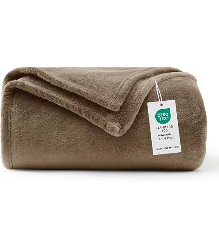 HUIEYE Plaid Couverture Bébé Flanelle Douce 70x100cm Ivoire - Chaude Et Confortable