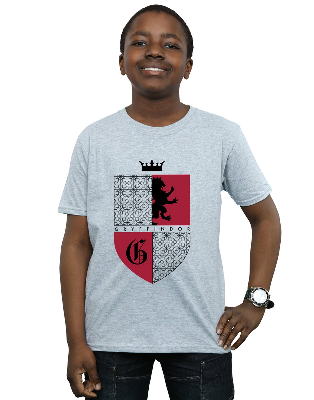 Absolute-Cult-Harry-Potter-Jungen-Gryffindor-Shield-T-Shirt