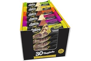 Food Connections Luxury Mix Flapjack Bars (Box of 30x 100g Bars) - Individually Wrapped Flapjacks Multipack of 30 in 6x Flavours: Bakewell, Chocolate Chip, Choc Caramel, Chocolate, Oat & Yoghurt.