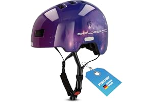 Fischer BMX barnhjälm, cykelhjälm, cykelhjälm, Dirt Bike-hjälm plus med integrerad LED-bakljus