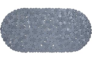 AQUALONA® Premium Bath Mat, Anti-Mould, Comfort – PVC, Machine Washable – BPA, Latex/Phthalate Free (Pebble Grey)