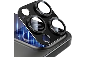 Esanik 2 Stück Kameraschutz für iPhone 16 Pro/iPhone 16 Pro Max Kamera Schutz, Aluminiumlegierung Linsenschutz Camera Screen Protector, Black Titanium