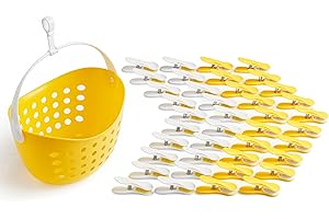 culiclean Clips Suaves con Cesta (40 Piezas con Cesta/Illuminating-Blanco, Blanco-Illuminating, Cesta Illuminating)