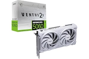 MSI GeForce RTX 5060 8G Ventus 2X OC White Carte Graphique - 8 Go GDDR7 (28 GB/s /128 Bits), PCIe 5.0 - Double Ventilateur (2X Ventilateurs TORX 5.0), HDMI 2.1b, DisplayPort 2.1b