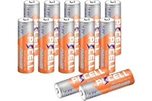 Akumulator AA, 2500 mWh 1,6 V Podwójne A Nizn akumulatory, z ochroną przed przeciążeniem, do aparatu, zestawu słuchawkowego, 12 opakowań, PKCELL