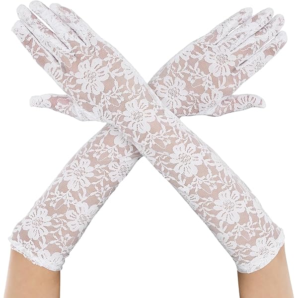 Kanten Zwarte Handschoenen Kort