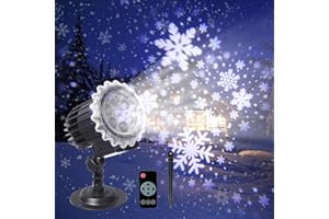 ROVLAK Proyector Navidad de Copos de Nieve, Lámpara Proyector Luces Navidad Exterior Interior con Control Remoto,Temporizador Automático, Impermeable Proyector Luces para Decoración de Navidad