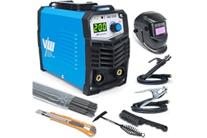 Poste à souder à électrodes MMA 200A - Inverter - Poste à souder à électrodes 230V - 200 Ampères - Kit avec casque de soudage, marteau à scories, brosse, 10x électrodes - VECTOR WELDING