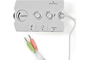 TronicXL Commutateur Audio analogique 2 x 3,5 mm Fiche 3 x 3,5 mm Femelle Microphone Haut-Parleur Haut-Parleur Commutateur PC