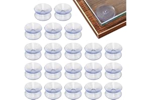 ZERNAVITH 20Pcs Double Sided Suction Cups,Silicone Clear Plastic Suckers Table-Glass Suckers for Glass Table,Slip-Proof Sucker Pads,Suit for Glass-Table Top,Tanks and Aquariums