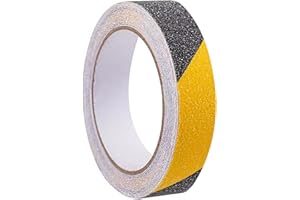 JJHXM 1 Rollen 25mm*5m antirutsch klebeband,Antirutsch Streifen,Antirutschband Selbstklebend,Antirutschband für Treppen Stufen Bodenbelag,schwarz-gelb,für Innen- und Außenbereich