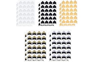 Bailinks Adesivi per foto, 10 fogli (240 pezzi) angoli per foto Angoli per foto autoadesivi Adesivi per libri di ricordi, album di ritagli fai-da-te, diario (5 colori)