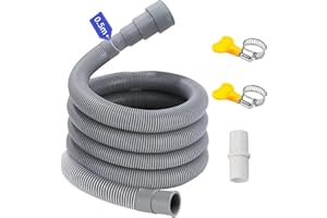 AUNGCSHE Ablaufschlauch Waschmaschine 0.5/1/1.5/2/2.5/3/4/5/6/7M, Passend für 4 Schnittstellengrößen, Waschmaschine Schlauch Abwasserschlauch Verlängerung Wasserleitung Sinken (0.5 M)