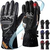 IRON JIA'S Winter Motorcycle Gloves for Men, Waterproof and Resistant Level 1 KP Windproof, Lightweight and Warm Touch Screen
