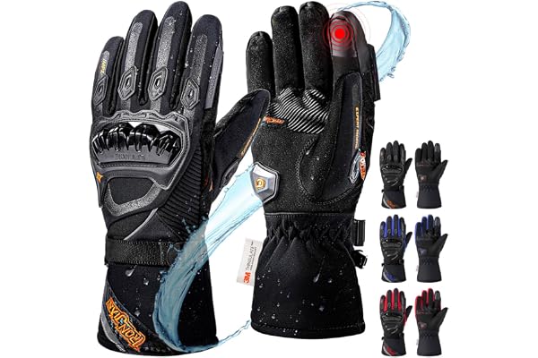 IRON JIA'S Gants Moto Hiver Homologués Imperméable Coupe-Vent Level 1 KP Écran Tactile à 2 Doigts Legère et Chaude Randonnée et Autres Sports de Plein Air Homme et Femme-Noir-XXL