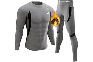 UNIQUEBELLA Suit Esquí Térmica Ropa Interior Térmica Manga Larga Camiseta + Térmica Pantalones Largos, Deportes de Invierno, Conjuntos térmicos para Hombre
