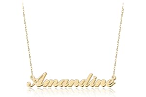 UMAGICBOX Collier Personnalisé avec Prénom - En Acier Inoxydable 316, Plaqué Or 18K, Artisanal, 14 Styles de Polices et 4 Couleurs au Choix - Emballage Élégant
