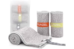 Eunzel 3 Pack Microfiber Gym Towel,Quick Dry Sweat Towel Silver Ion Absorbent Towels for Workout Sports Exercise Fitness Gear Tennis, Grey