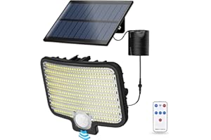 MUEZDUR Outdoor Solar Light, Solar Security Lights Motion Sensor Light and Separate Panel, 231 LED Solar Powered Pir Wall Lights Floodlight for Yard, Garden, Garage, Front Door (1 Pack)