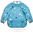 kidoola Baby Led Weaning Bib with Sleeves - Mess-Free, Waterproof Soft, Safe & Stylish for 6-12 Months Babies & Toddlers Apron with Full Coverall Coverage