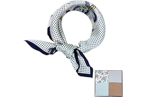 ZhaoCo 100% Natürliche Maulbeerseide Schal, 53x53cm Seidentuch Grafikdruck Klein Weich Quadratisch Seidenschal für Damen