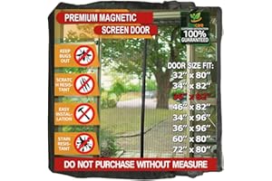 TheFitLife Magnetic Fly Screens for Doors - Heavy Duty Mesh Curtain with Full Frame Hook and Loop Powerful Magnets That Snap Shut Automatically