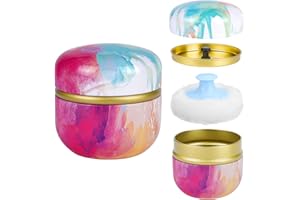 Yokilly Piumino per Borotalco per Bambini: Scatola Di Borotalco Polvere con Puff Cipria - Contenitore per la Talco Polvere del Corpo da Viaggio per Talco e Cipria (Senza Polvere) (Colorato)