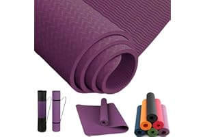 DECODEKO Esterilla de Yoga, Pilates y Fitness TPE Ecológico | Antideslizante, 3 Grosores, Sin Olor, Incluye Correa y Bolsa de Transporte 183x61 cm, Ideal para Deporte en Casa