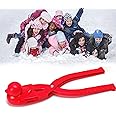 KASTWAVE Snowball Maker Toys, Game Clip Spherical Duck Snowman Heart Snowball Maker Snow Ball Clip Sand Mold Tool Beach Sand Toy Fun Winter for Outdoor Snow Toy Fight for Snow Fight (Red)