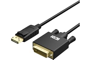 ICZI Adaptateur DisplayPort vers DVI, Câble de port Displayport DVI plaqué or, prend en charge la transmission vidéo 1080p, compatible avec MacBook, Lenovo, HP et les appareils avec port DisplayPort