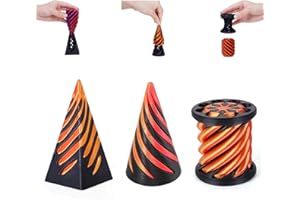 CMANLNYK 3Pcs Impossible Cone Fidget Toys for Kids - 3d Printed Spiral Cone Fidget Toy, Impossible Pyramid Passthrough Sculpture, Stress Relief Fidget Gadgets for Kids Adults Anxiety ADHD