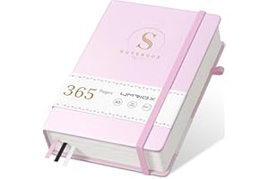‎UMRIOX Umriox A5 Notizbuch Liniert,Hardcover Tagebuch Dickes Journal Leder mit 365 Seiten,100gsm Papier Notizbücher,Notizblock für Erwachsene Arbeit, Schreiben, Notizen, Lernen, Reisen,14.5 x 21cm-Rosa