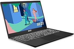 MSI Modern 15 B12M-043XES - Ordenador portátil Ultraligero 15.6" FHD (Alder Lake i7-1255U, 16 RAM, 1TB SSD, Iris Xe Graphics, Sin sistema operativo) Classic Black - Teclado QWERTY español