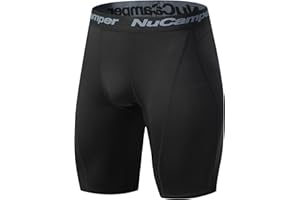 NuCamper Męskie Spodenki Kompresyjne, Treningowe Legginsy, Biegania Warstwa Bazowa, Suchych, Szybkoschnące Oddychających Spodenek, Krótkie Spodenki Sportowe,na Siłownię, do Treningu