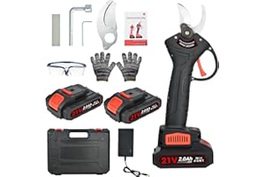 NUZEKY Forbici Potatura Elettriche - 30mm Cesoie Potatura Elettriche Professionali Con 2 21V/2000 mAh Batteria - Forbici a batteria da potatura per potatura per Giardinaggio Albero da Frutta Delle Viti
