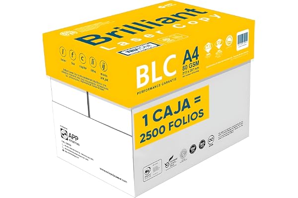 Mundo Home Folios a4 80gr 500 Hojas por Paquete (5 por Caja) - Papel Impresora A4 Multiusos - Hojas Blancas Fotocopiadora - Paquete de Folios Paper - Ideal Imprimir y Escribir (2500, 1 Caja)