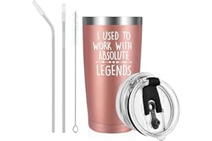 Livole Christmas Leaving Gifts for Women, Colleagues, New Job Gifts for Women, Retirement Gifts, I Used to Work with Absolute Legends, 20oz Double Walled Travel Coffee Mug, Thermal Cup with Straw