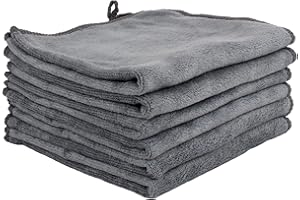 IMMACULATE TEXTILES Premium Microfibre Face Cloths/Flannels/Washcloths - Pack of 6-30x30cm - 300GSM : Super Soft, Extra Thick & Highly Absorbent : Sensitive Skin, Makeup Removal & Facial Cleansing (Grey)