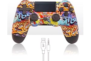Aufglo Wireless Controller für PS4, kompatibel mit Slim/Pro Konsole (Graffiti)