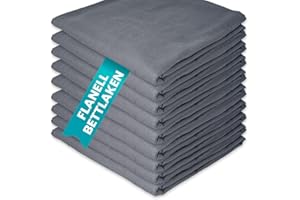QOOLTEX Flanell Bettlaken ohne Gummizug 120 x 200 cm Anthrazit 100% Baumwolle kuschelig warm Glatte Betttücher flauschig Hotel Laken Baumwollflanell Haustuch
