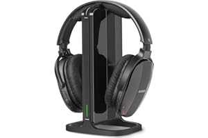 Daysnew Funkkopfhörer Kabellos für TV – TV Kopfhörer Kabellos mit Ladestation & RF-Sender, Seniorenfreundliche Over-Ear Kopfhörer für Fernseher, Kompatibel mit den meisten Fernsehern