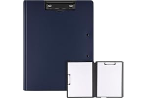 Vonsera - Puerta para documentos, A4, con abrazadera, portadocumentos A4 con tapa para oficina, astillero, escuela, color azul