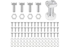 ZAYIN 50 Sets Greenhouse Nuts and Bolts,Aluminium Greenhouse Hex Nuts and Square Head Bolts for Building Repairing Green house Necessary Accessories