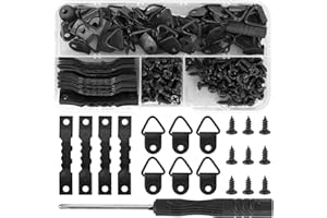 BUBUNY 251 Stück Bilderrahmen Aufhänger Bilderhaken Bildaufhänger Bilderrahmen Bilderhaken Sägezahn mit Schrauben Zackenaufhänger Aufhänger für Holzrahmen Keilrahmen