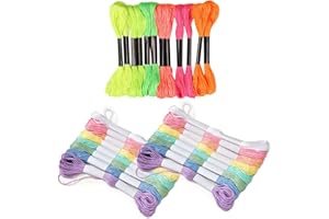 DRIFLO 28pcs Embroidery Threads 14 Colours Embroidery Skeins for Cross Stitch 8m Rainbow Embroidery Floss for Making Friendship Bracelets Floss Floss Bobbins for Knitting Cross Stitch Crafts (Colourful)