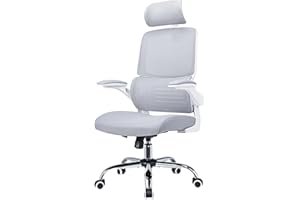 ACMELIFE Ergonomic Office Chair, Mesh Desk Chair with Adaptive Lumbar Support, Dual Backrest Zones, Computer Chair with Flip-Up Armrests ideal for Office, Studio, Home(Gray)