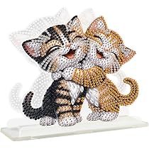 Boîte à Notes Diamond Painting Motif Chat - Kit DIY Avec Strass, Colle, 160 Feuilles, Bois