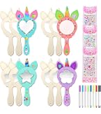 Matogle 12 Kits Bricolage Miroir Couronne Princesse En Bois - Loisirs Créatifs DIY Pour Filles