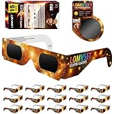 Lomvset Pack of 15/30 Eclipse Solar Glasses ISO 12312-2 CE - 2026 Certified Safe Solar Eclipse Glasses UV and Infrared Protec