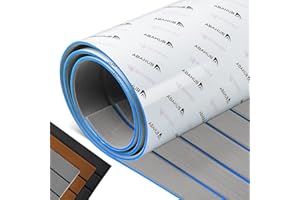 Abahub Finto Teak per Barca Eva Schiuma Autoadesiva Moquette Nautica Accessori Barca Pavimentazione Antiscivolo Marine Boat Decking Mat per Barche Piscina Yacht 121x42cm, 243cm x6/42/60/73/91/115cm